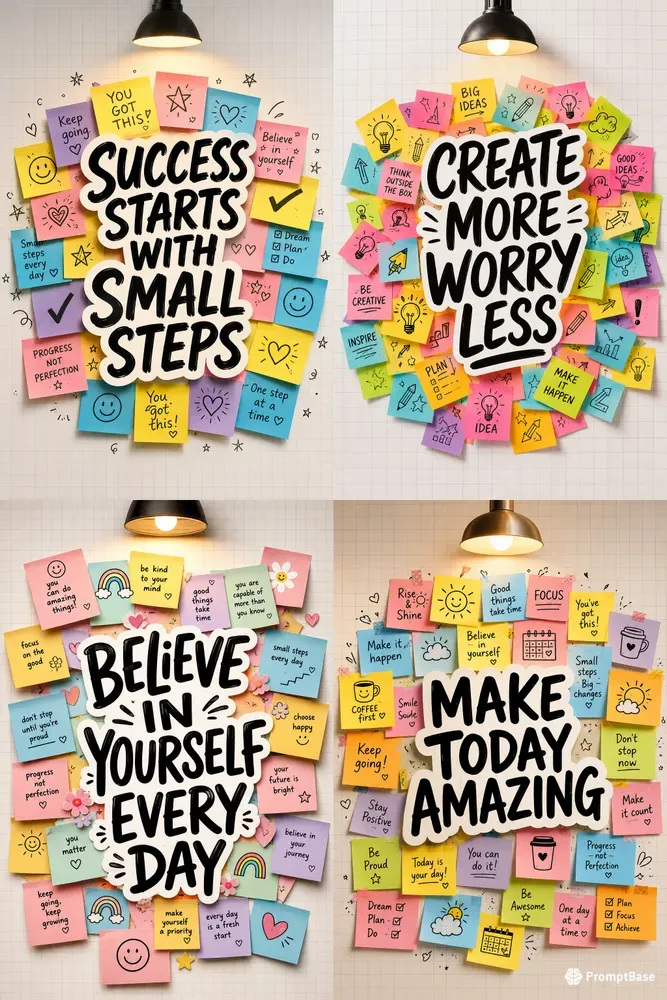Motivational Sticky Note Posters