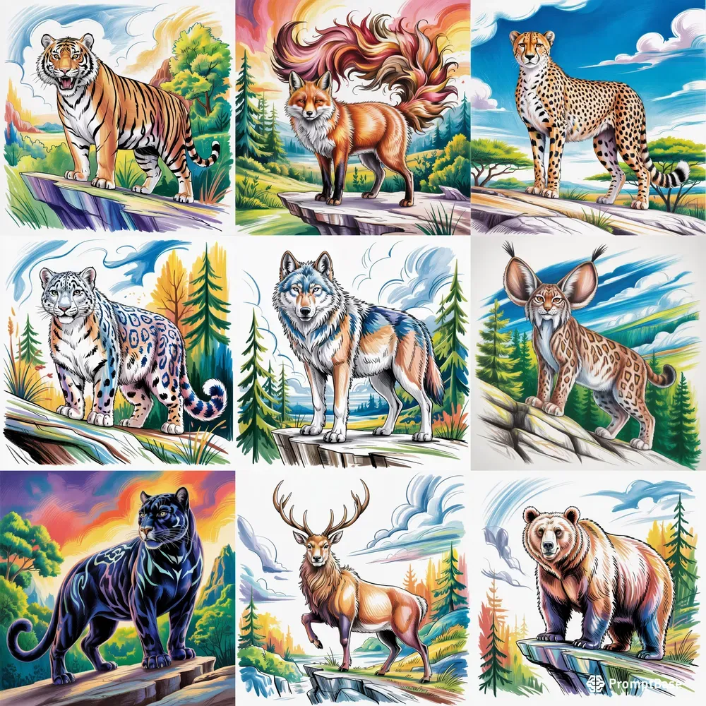 Handdrawn Wildlife Illustrations