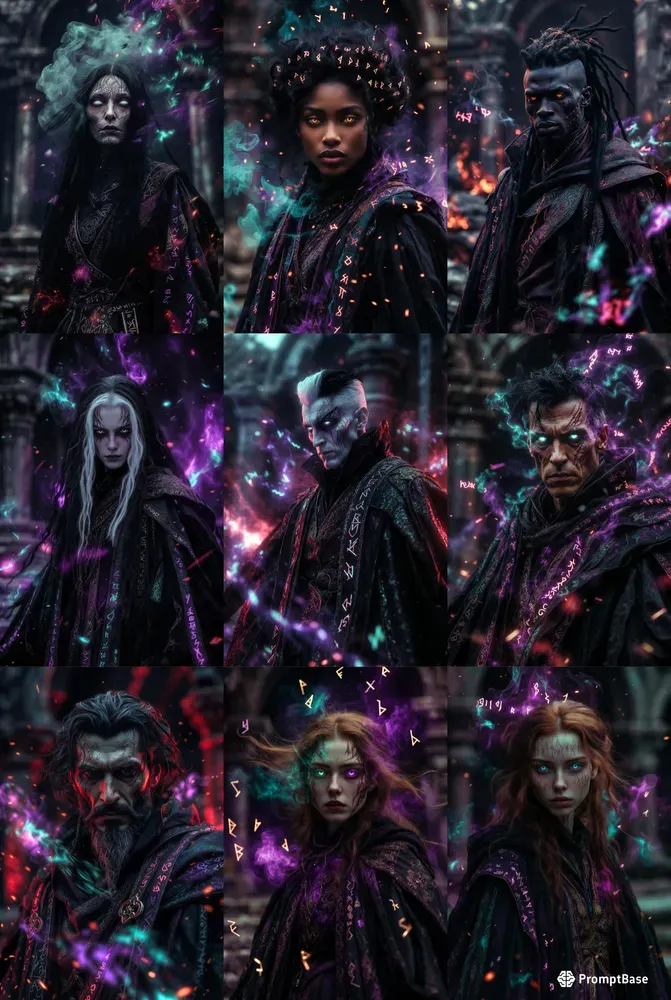 Dark Fantasy Warlock Witch Portraits