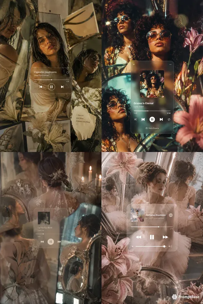 Vintage Music Player Collages