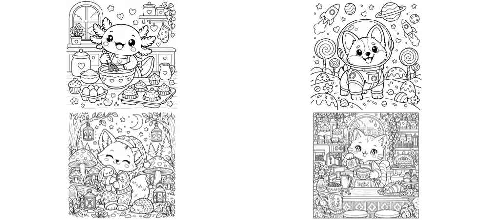 Kawaii Coloring Book Pages For Any Theme