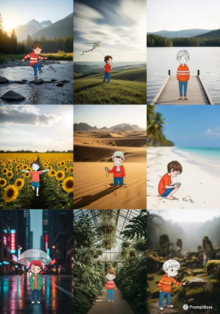 Illustrated Child Cinematic Scenes