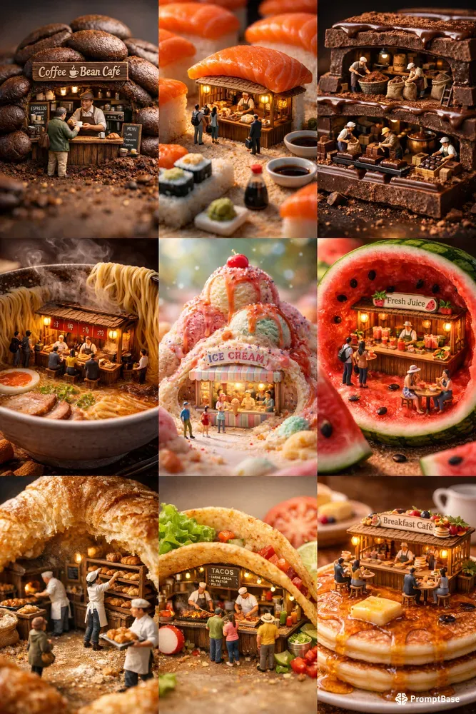 Miniature Food World Macros