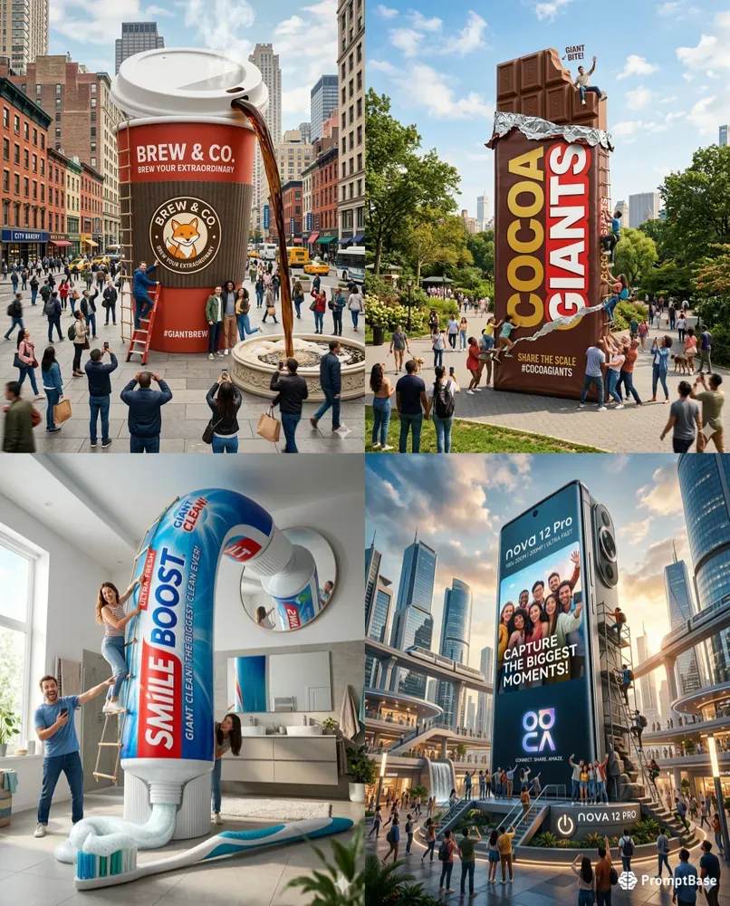 Giant Product Viral Marketing Visuals