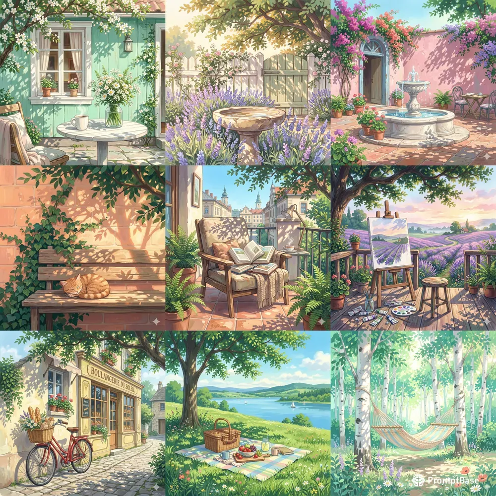 Idyllic Anime Gouache Backgrounds