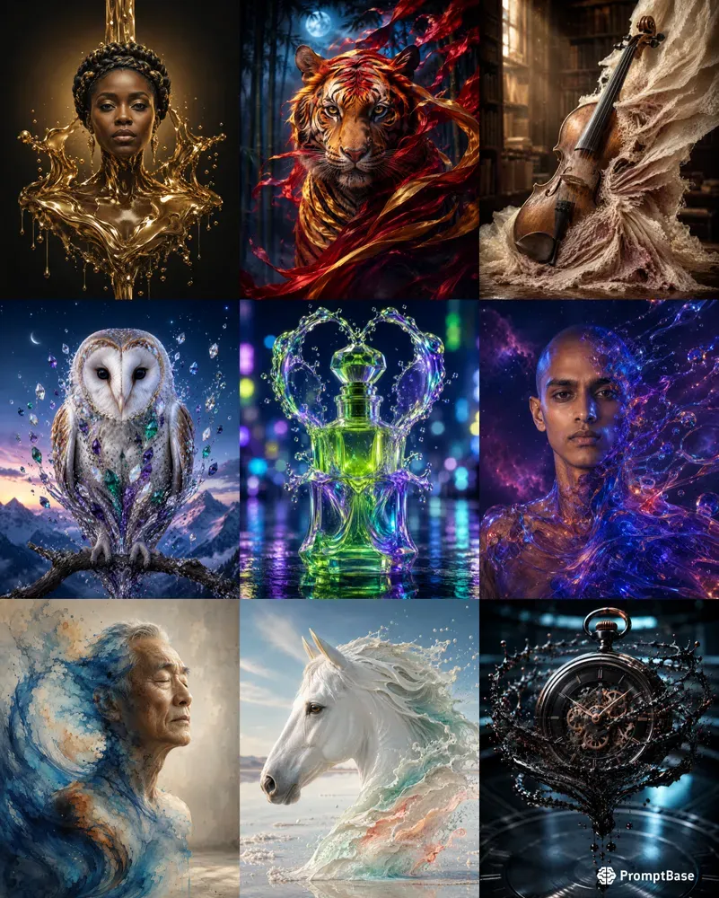 Poured Into Existence Liquid Portraits