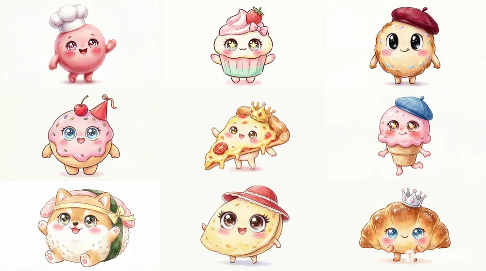 Cute Food Mascot Characters