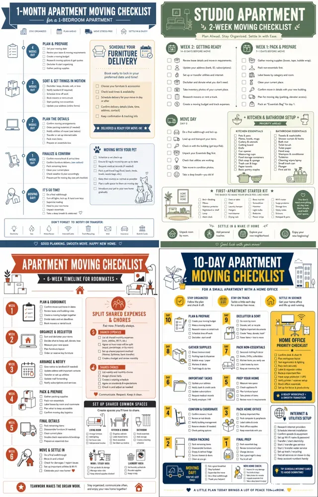 Apartment Moving Checklist Printables