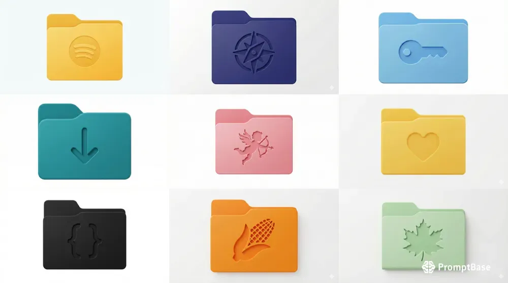 Debossed Windows 11 Folder Icons