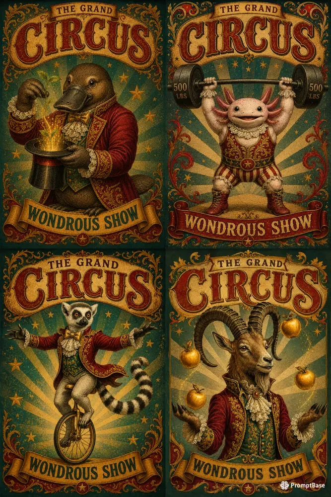 Whimsical Circus Nursery Poster Art