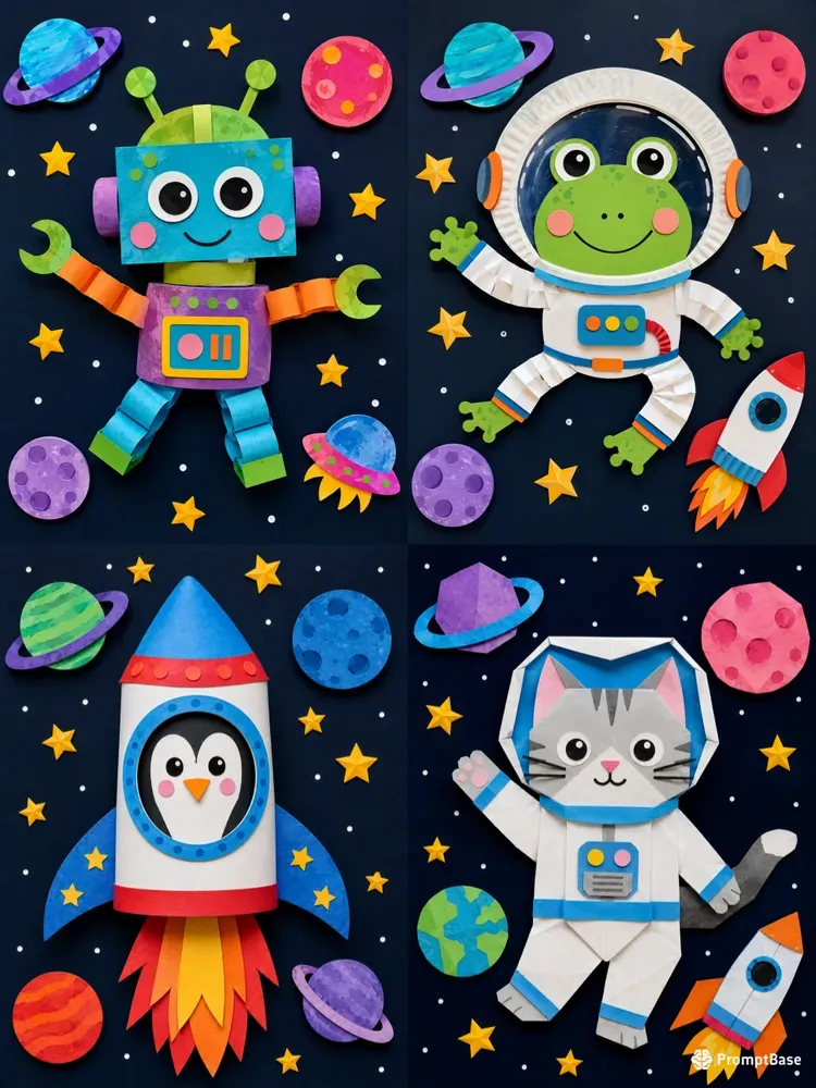 Space Kids Paper Crafts