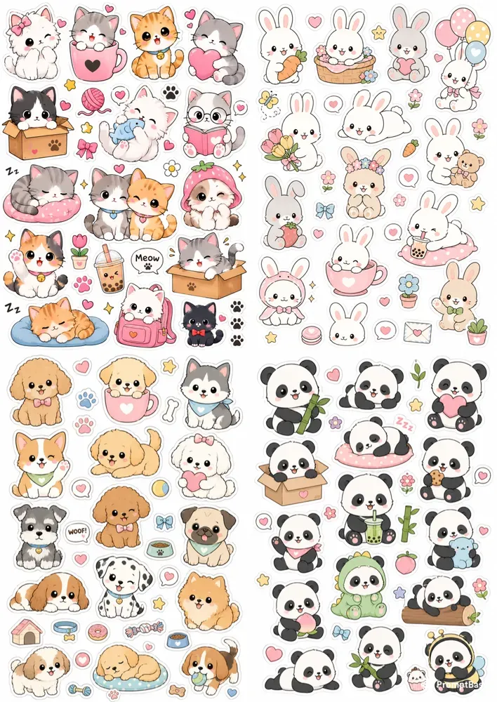 Cute Animal Sticker Sheet Creators