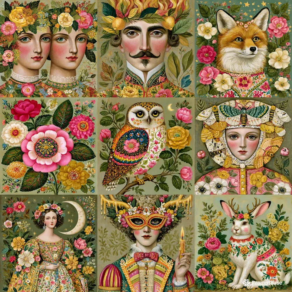Enchanted Folk Floral Art