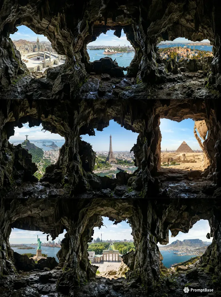 Cave Window Landmark Views Any Country