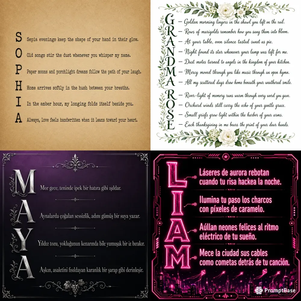 Acrostic Name Poems