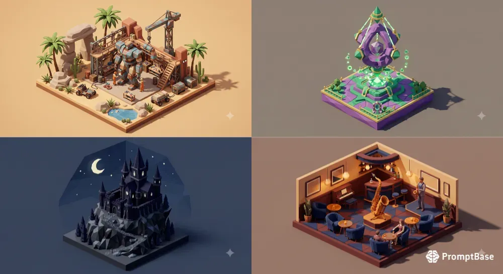 Low Poly Isometric Dioramas 3D