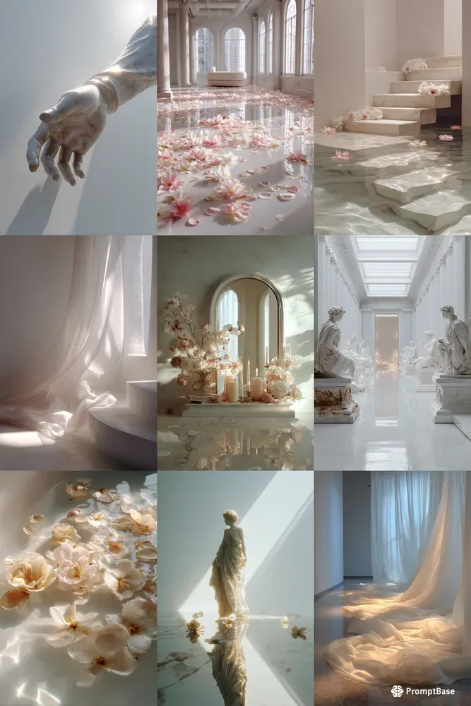 Ethereal White Marble Editorial Scenes