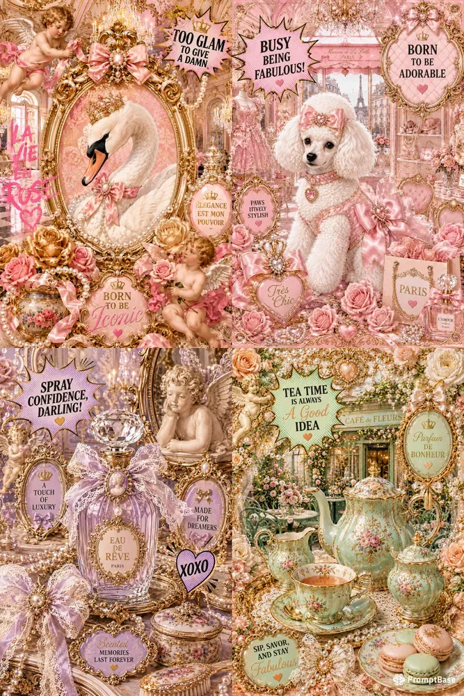 Rococo Coquette Pop Art Posters