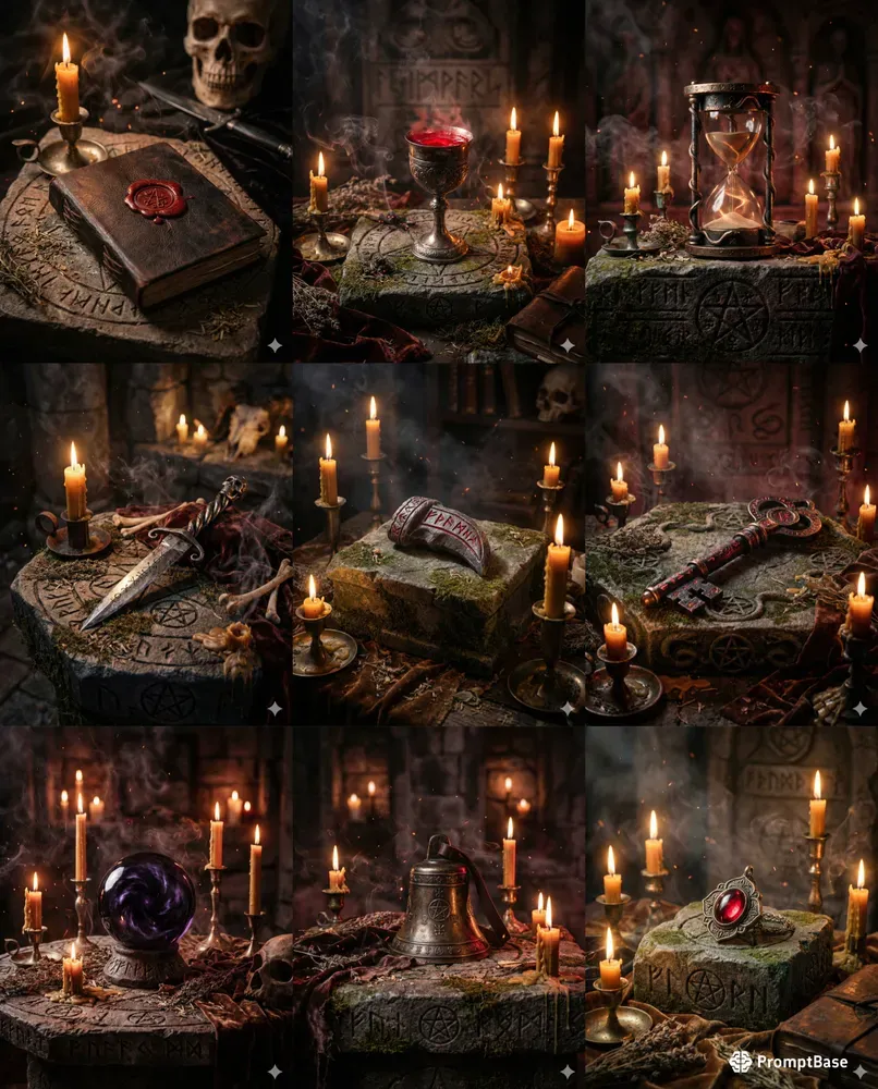 Dark Gothic Ritual Still Lifes