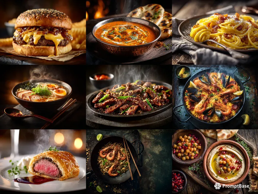 Food Photography Generator World Cuisines