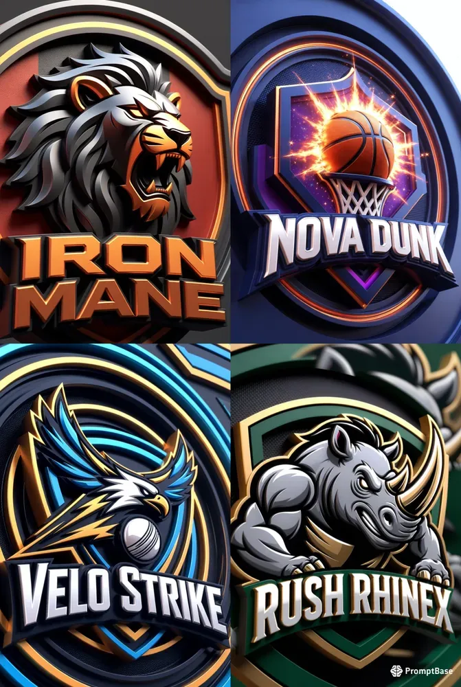 Stylized 3D Sports Team Logo Generator