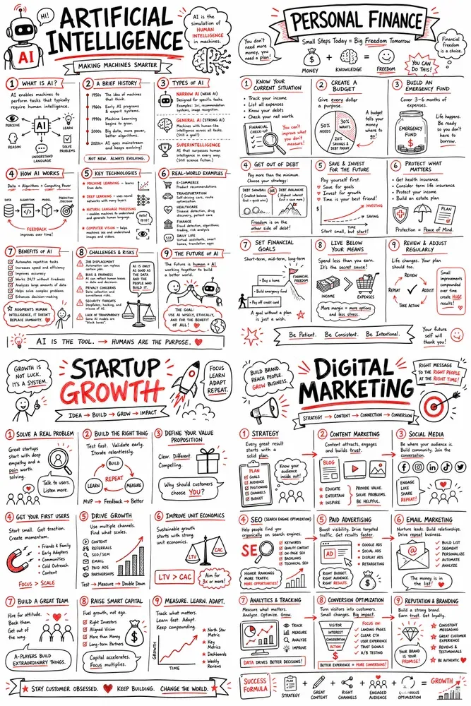 100 Handdrawn Whiteboard Sketchnotes
