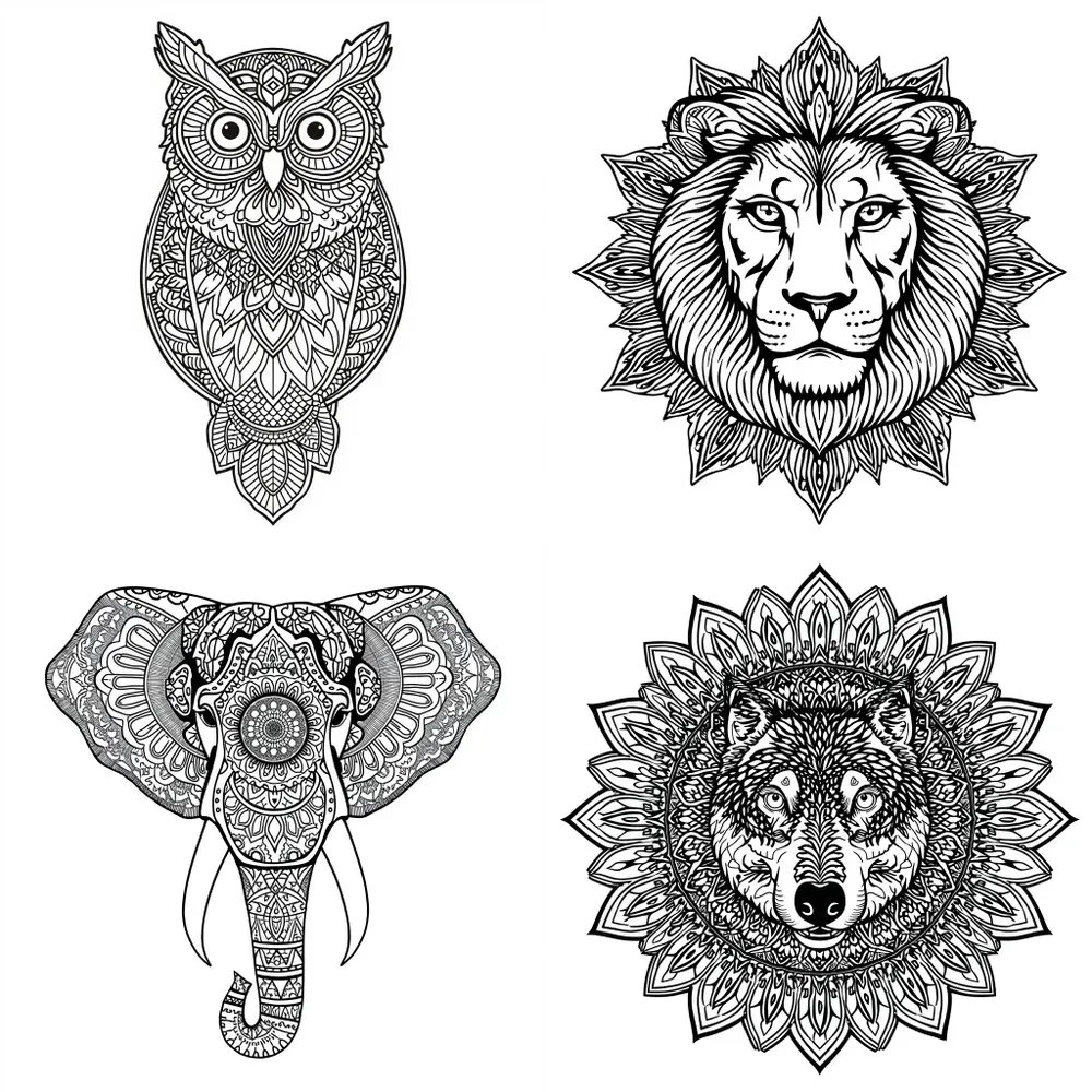 Professional Animal Mandala Coloring Pages