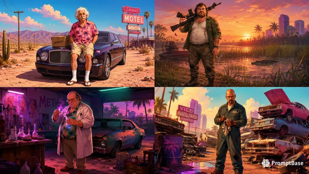Illustrations In The Style Of Gta 6