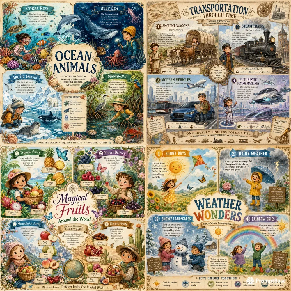 Whimsical Learning Poster Collections