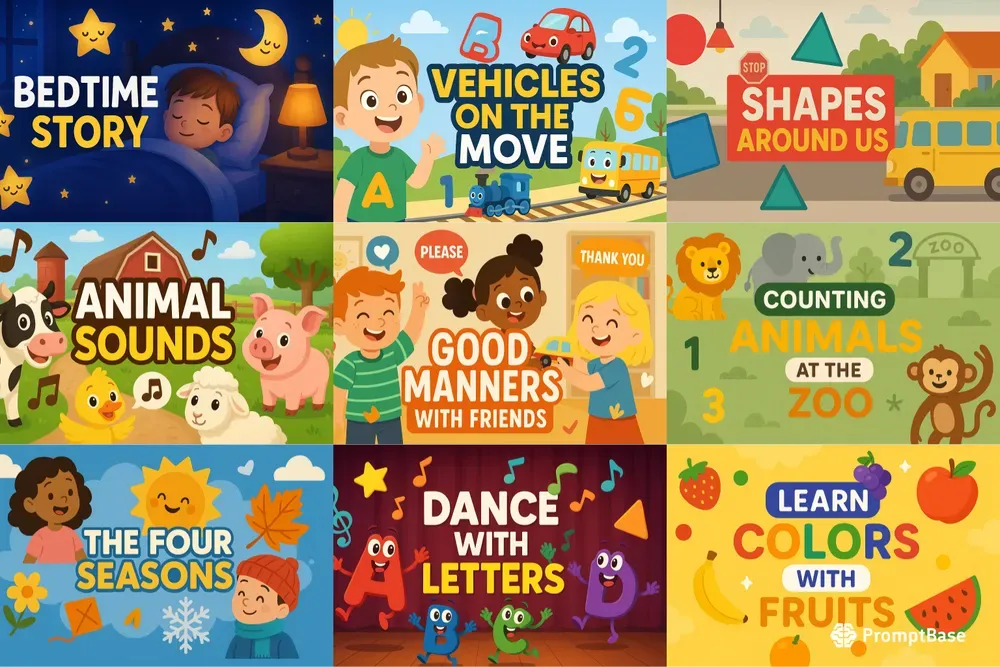 Easy Kids YouTube Thumbnails