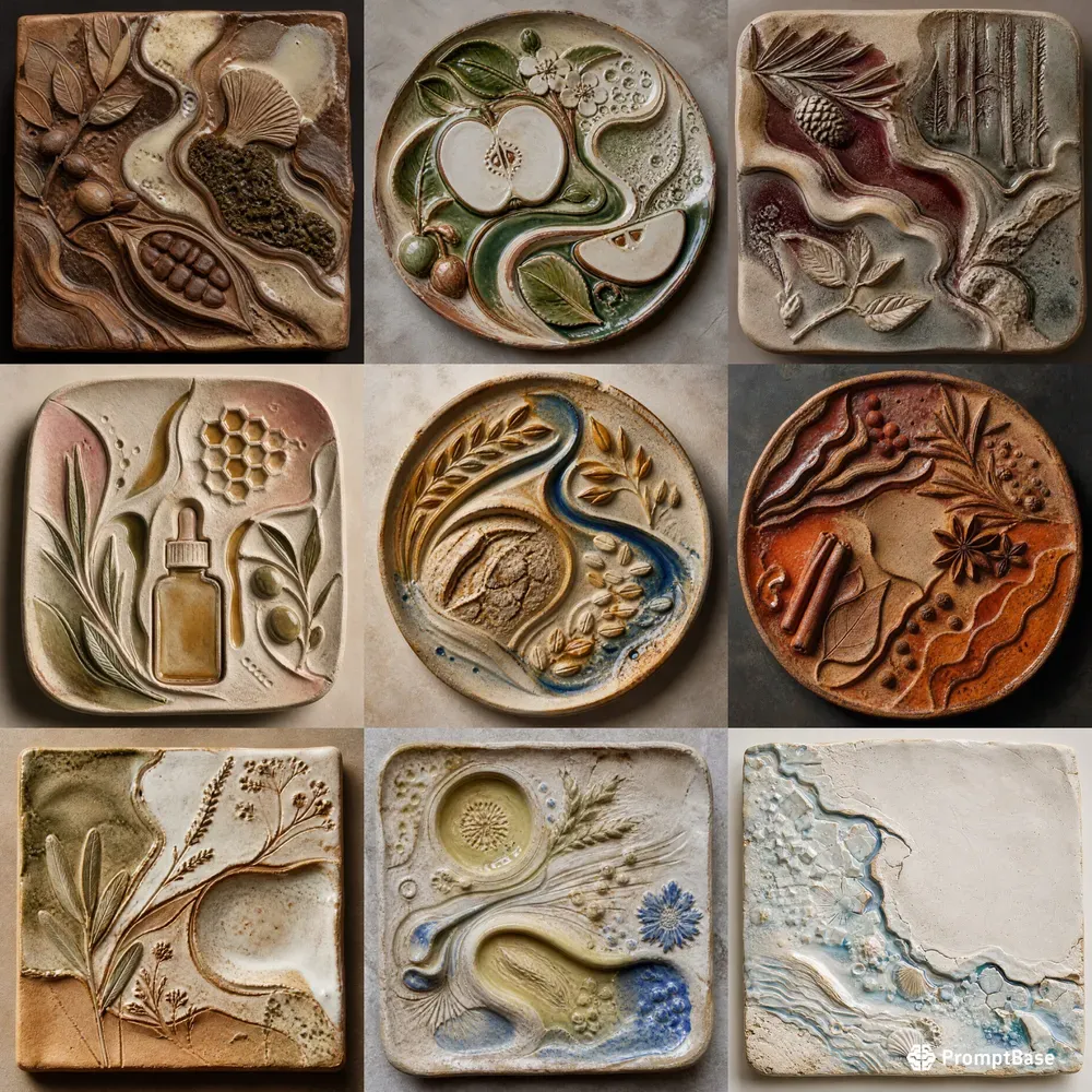 Ceramic Relief Ingredient Artworks