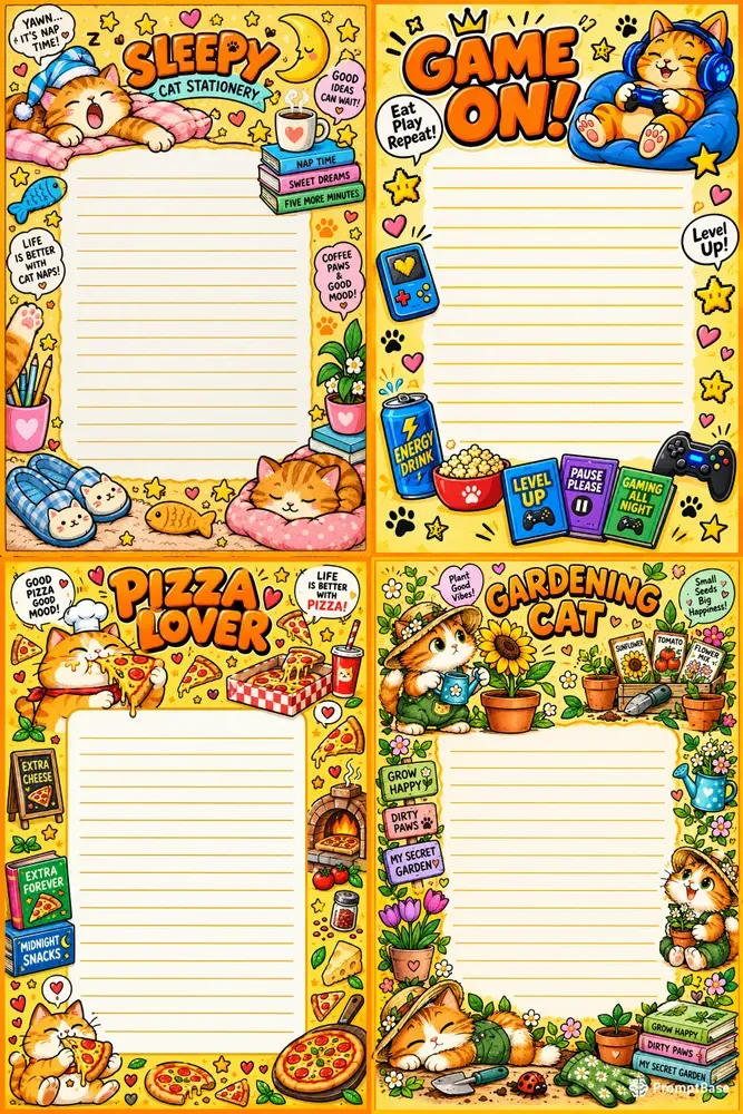 Cute Cartoon Character Writing Papers