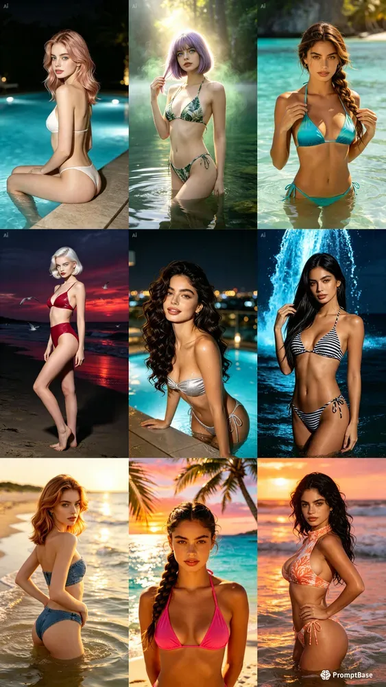 Seductive Bikini Water Portraits