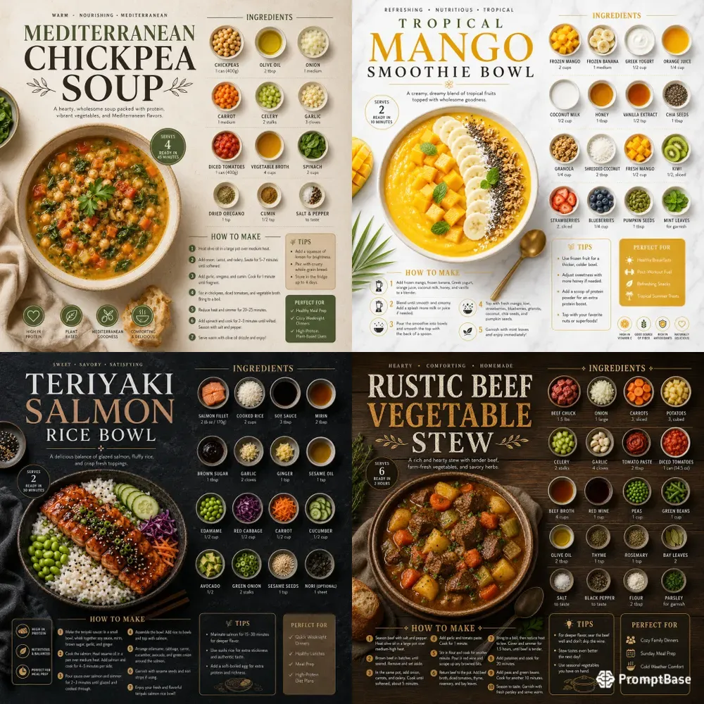 Premium Recipe Infographic Packs