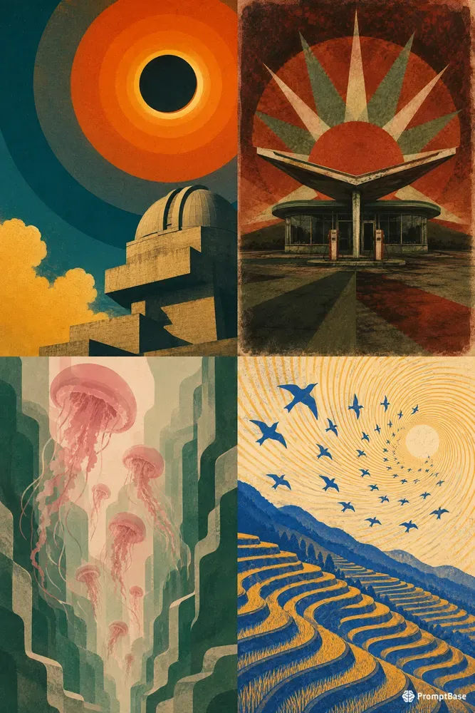Risograph Midcentury Dream Poster Art