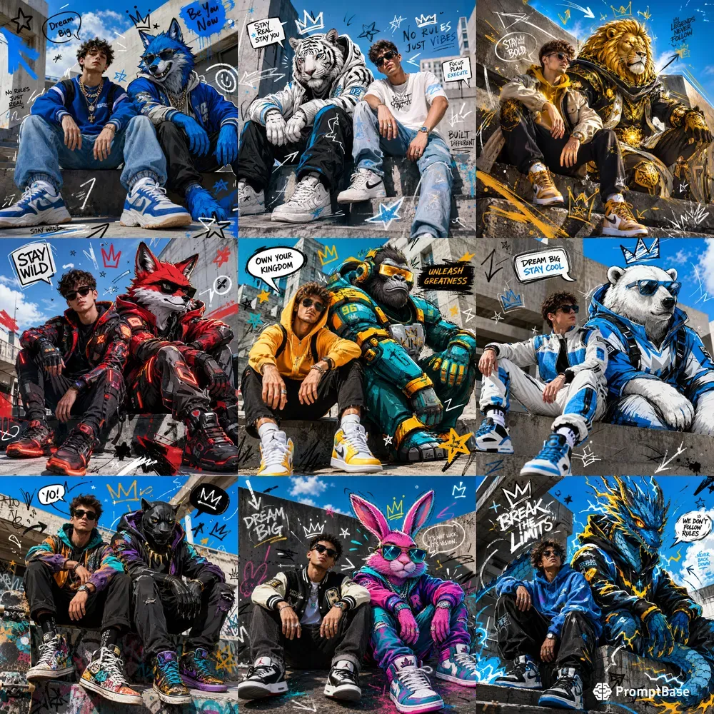 Street Art Character Collages