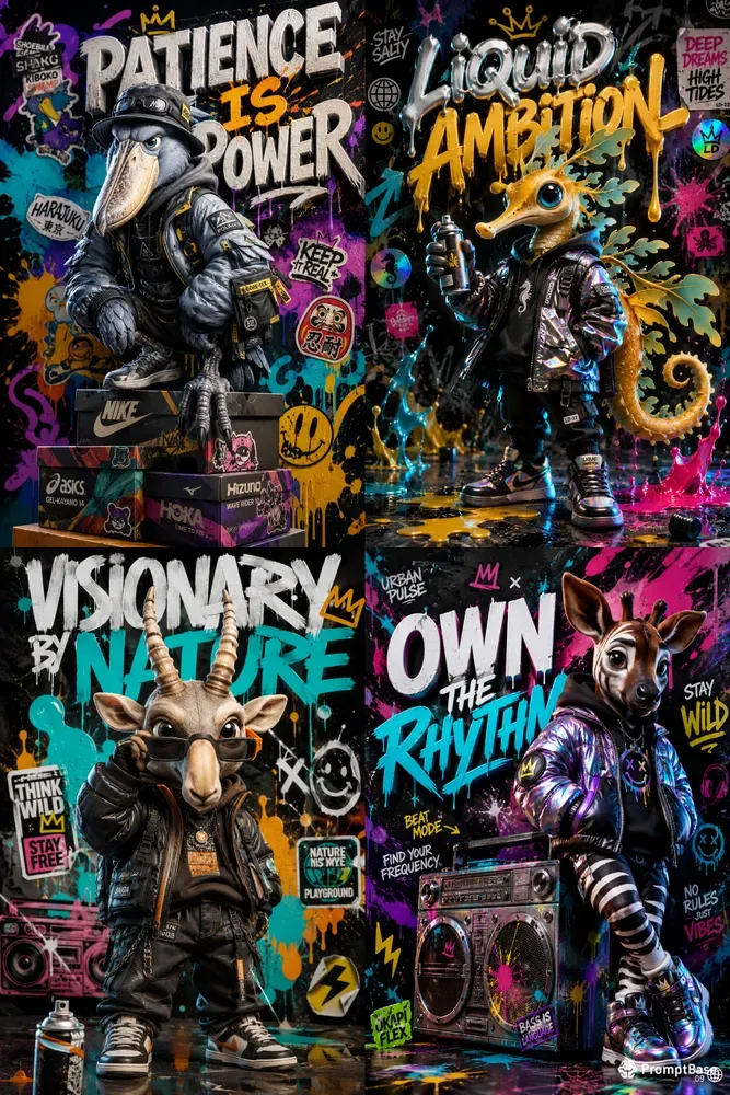 Streetwear 3D Mascot Collectible Posters