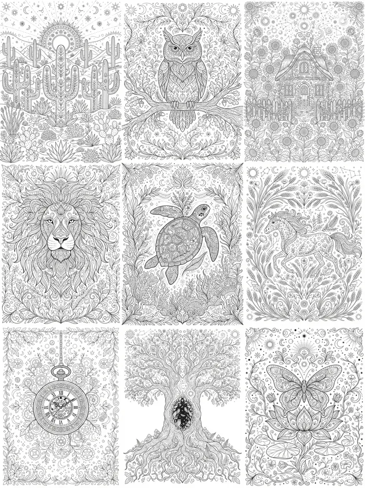 Mindful Folkart Colorings
