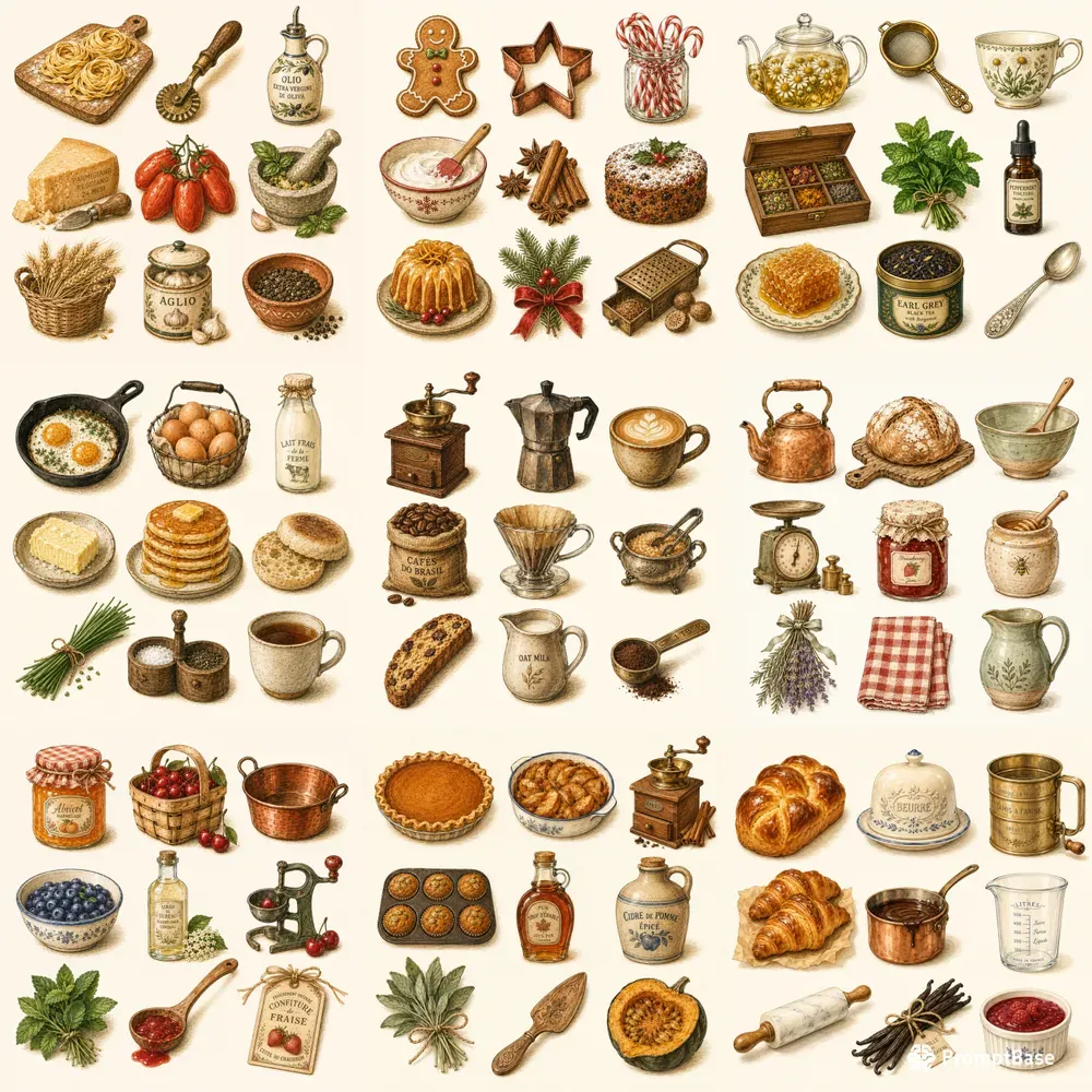 Rustic Cottagecore Kitchen Clip Art