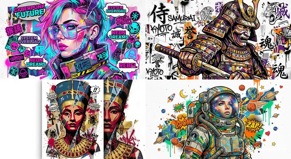Neo Pop Collage Portraits