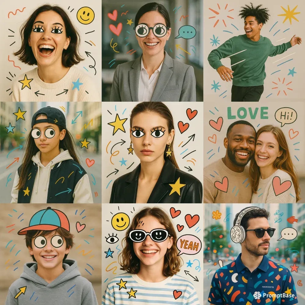 Doodle Overlay Portrait Photos