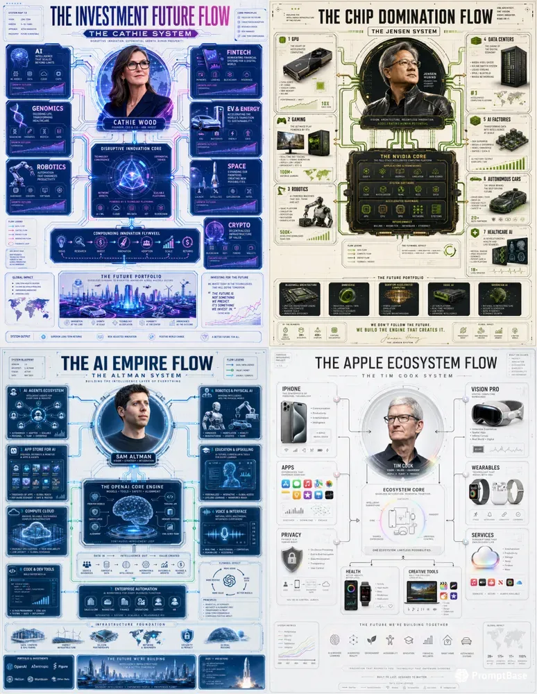 Influencer System Map Infographic Posters