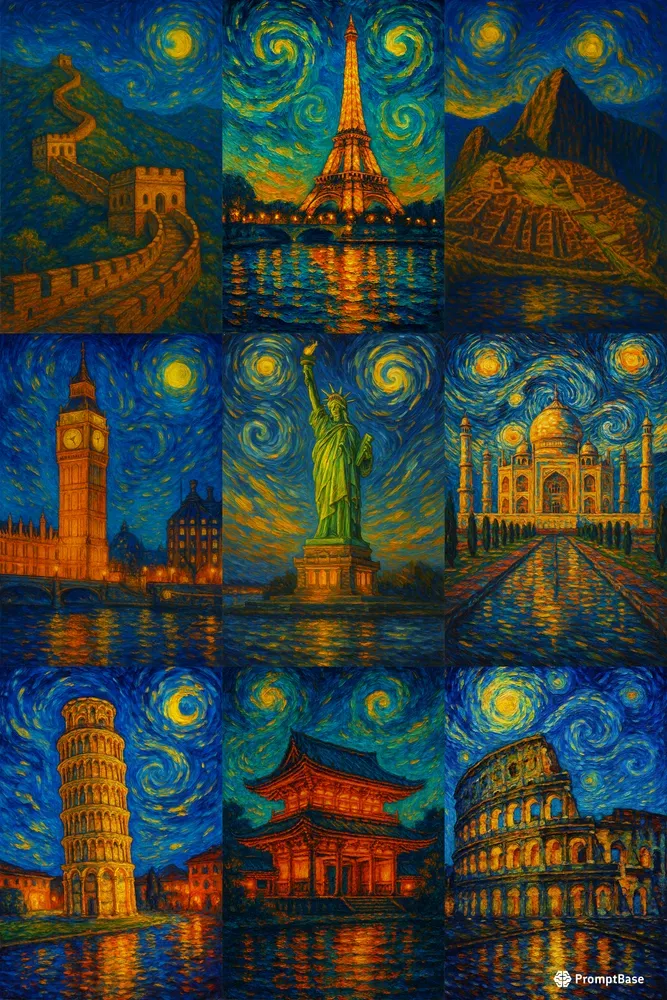 Van Gogh Style Paintings Of Landmarks