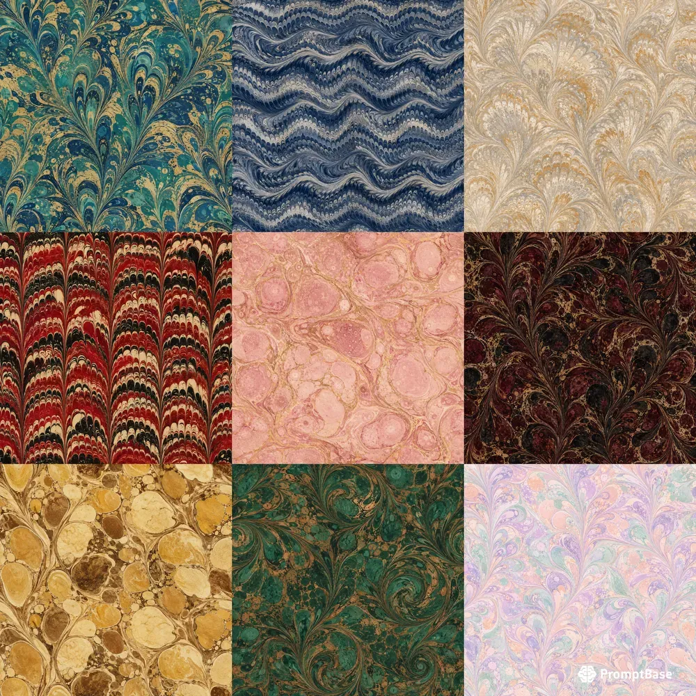 Marbled Endpaper Seamless Patterns
