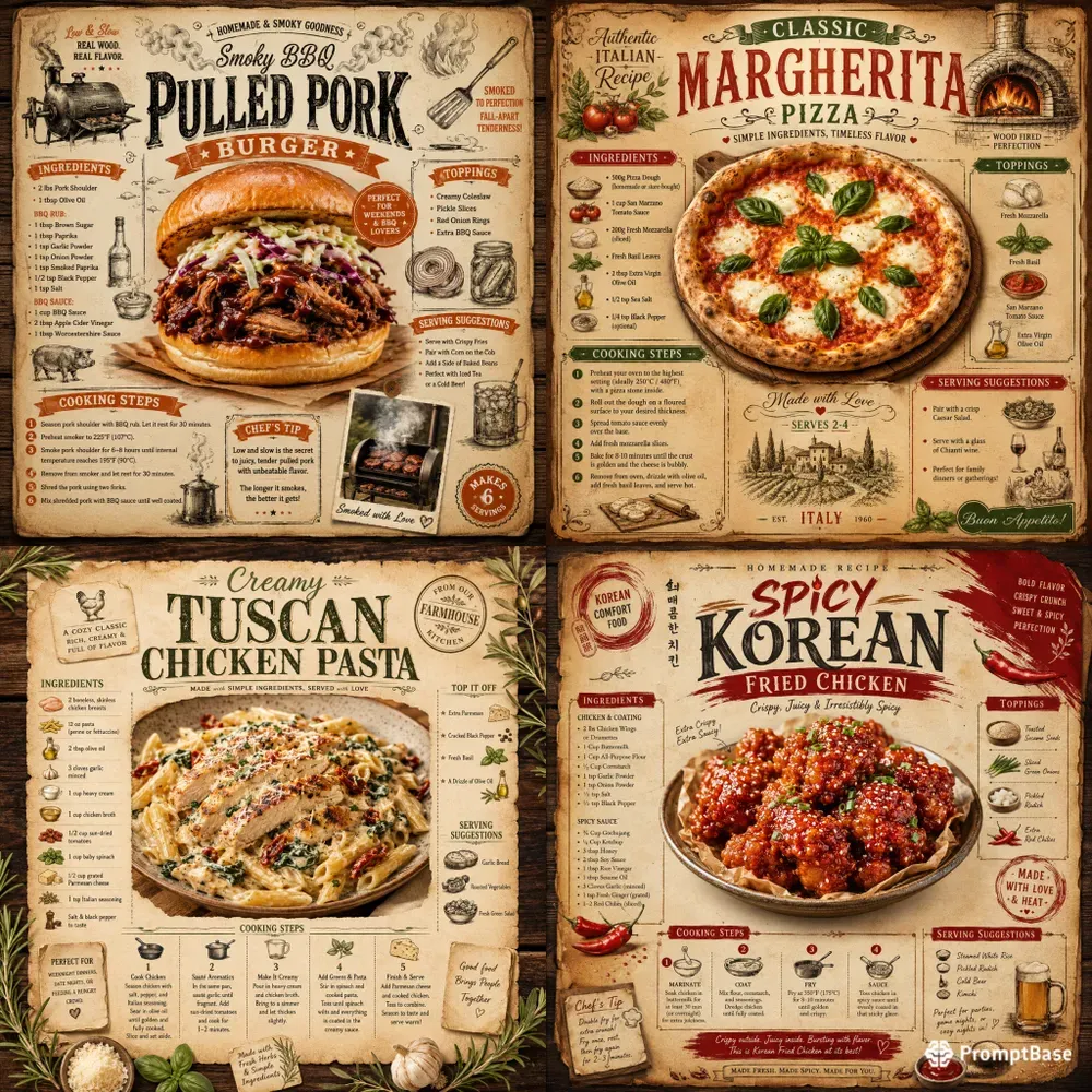 Vintage Rustic Recipe Poster Generator