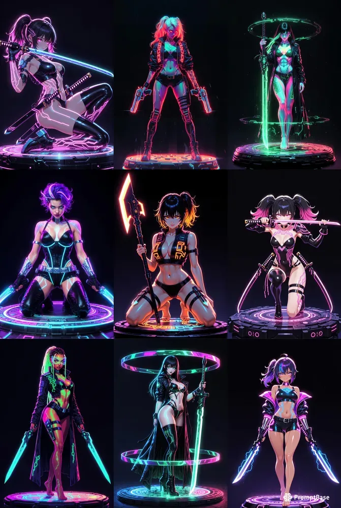 Neon Shadow Blade Dancer Anime