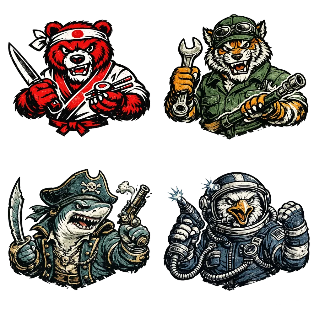 Vintage Mascot Job Logo Tshirts