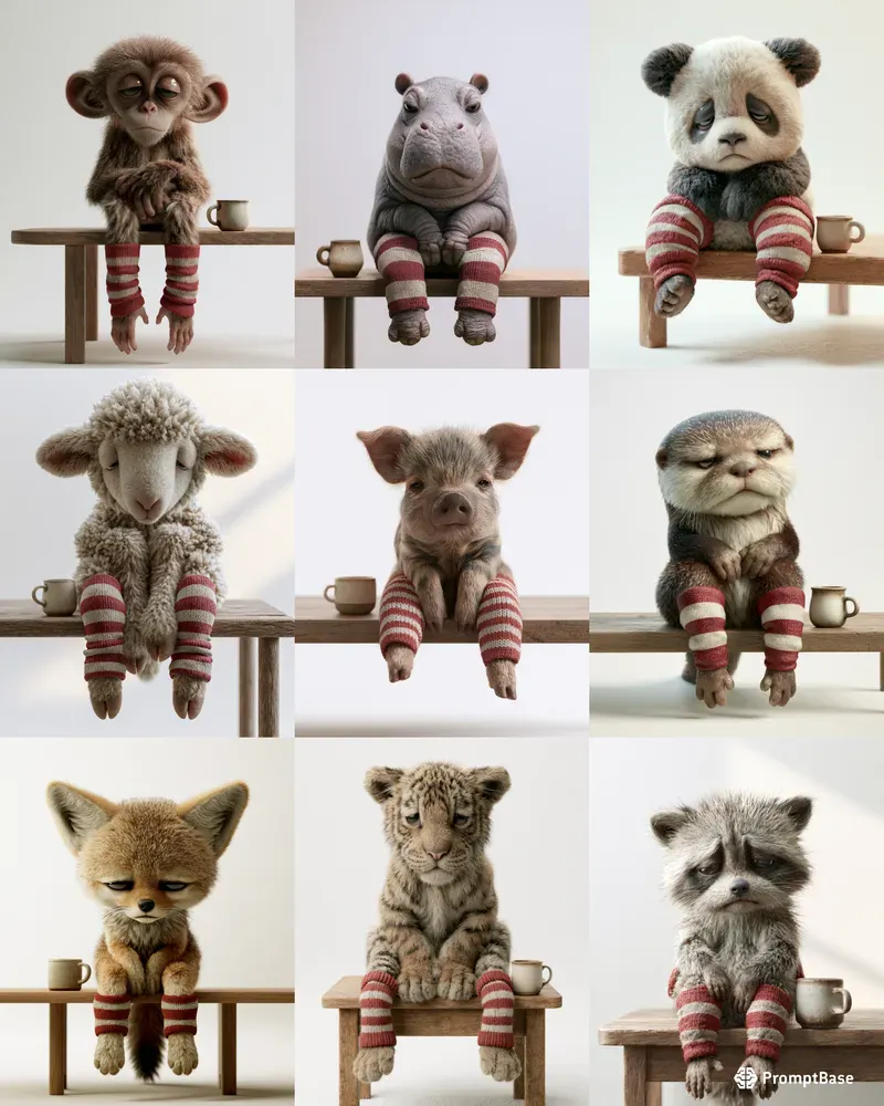 Cute 3D Baby Animal Art