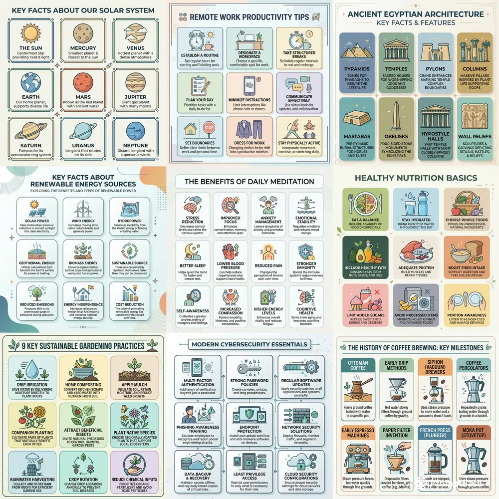 Professional Icon Grid Infographics