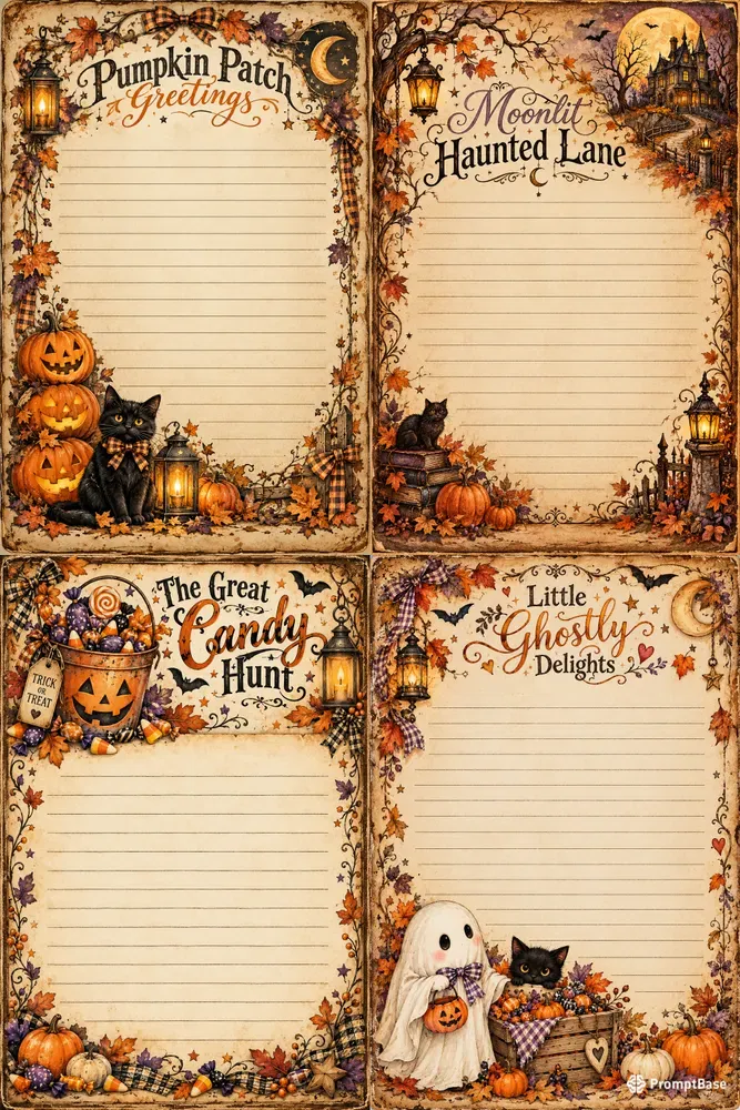 Vintage Halloween Journal Cards